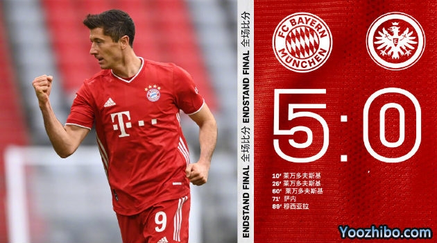 <a href=/zuqiu360zb/bayern/ target=_blank class=infotextkey>拜仁</a>慕尼黑5-0法兰克福